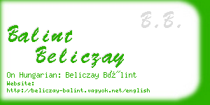 balint beliczay business card
